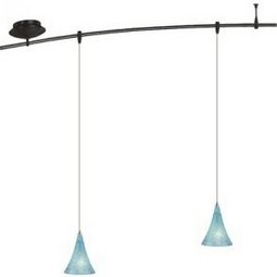 4 Foot 150 Watt Monorail Kit with 2 Sugar Aqua Pendants
